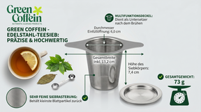 Premium Edelstahl-Teesieb mit Doppelgriff & Deckel