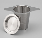 Premium Edelstahl-Teesieb mit Doppelgriff & Deckel